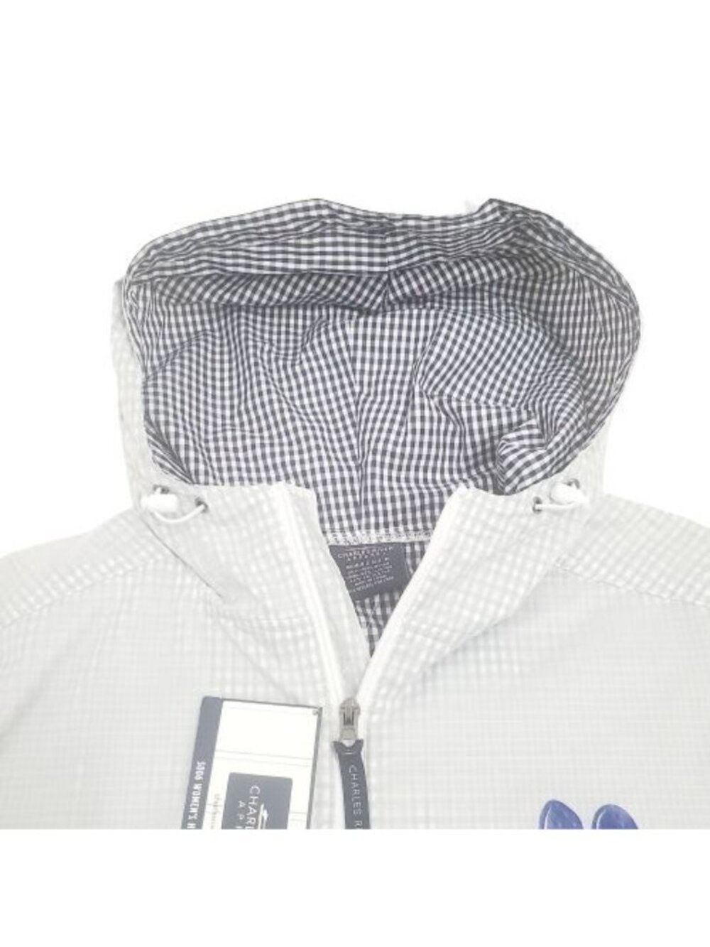 Charles River Apparel Women's 5006 Hyannis Port Anorak Navy/White Gingham Medium - Picture 4 of 14